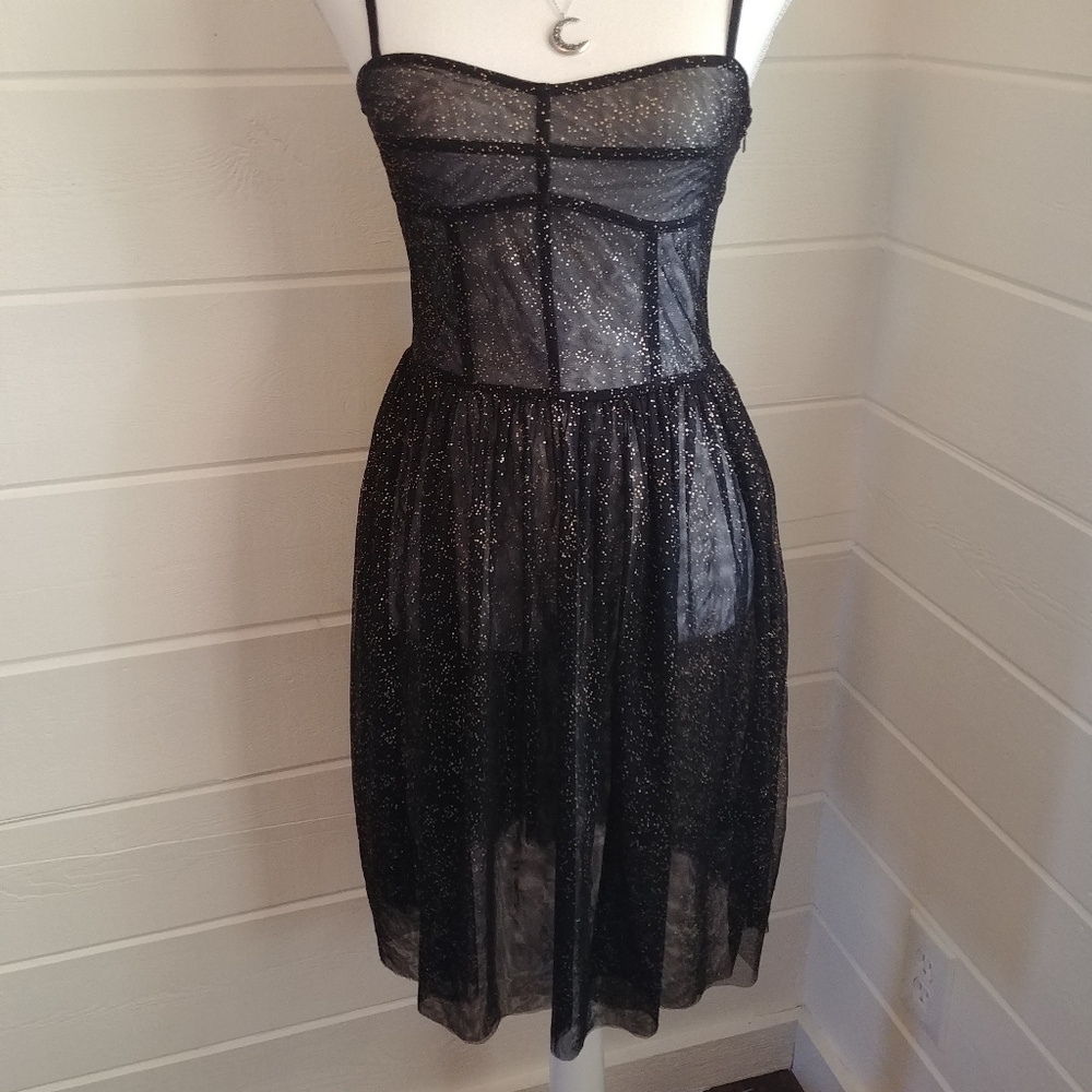 DiviSheer Gold Fleck Party Dress Size 4